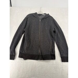 Banana Republic Hoodie Mens Size L Full Zip Jacket Gray Black Knit 659232-00
